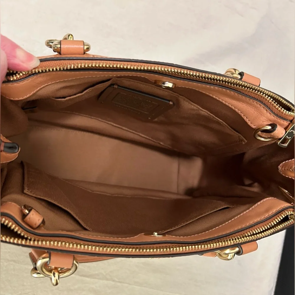 COACH Brooke Mini Croc Embossed and Smooth Leather in Colorblock Xbody/Satchel - Picture 13 of 14